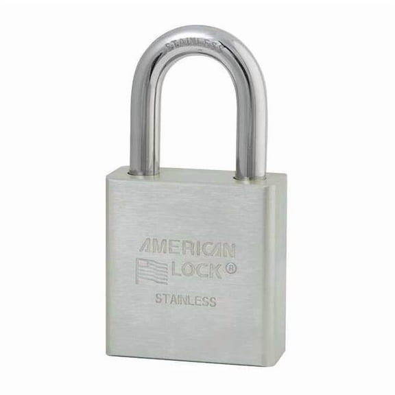 American Lock Keyed Padlock, 3/4 in,Rectangle,Silver A5400KA