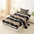 thumbnail image 2 of jejeloiu Ethnic Aztec Print Twin Sheets,Retro Boho Style Bedding For Boys,Black Brown,3pcs,1 Fitted Sheet and 1 Pillowcase, 2 of 6