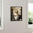 thumbnail image 3 of Wuche Funny Dog Bathroom Decor Wall Art Black and White Bathroom Wall Decor Golden Retriever Pictures Canvas Print Artwork Dog In The Toilet Bathroom Decor With Black Vintage Wood Framed, 3 of 4