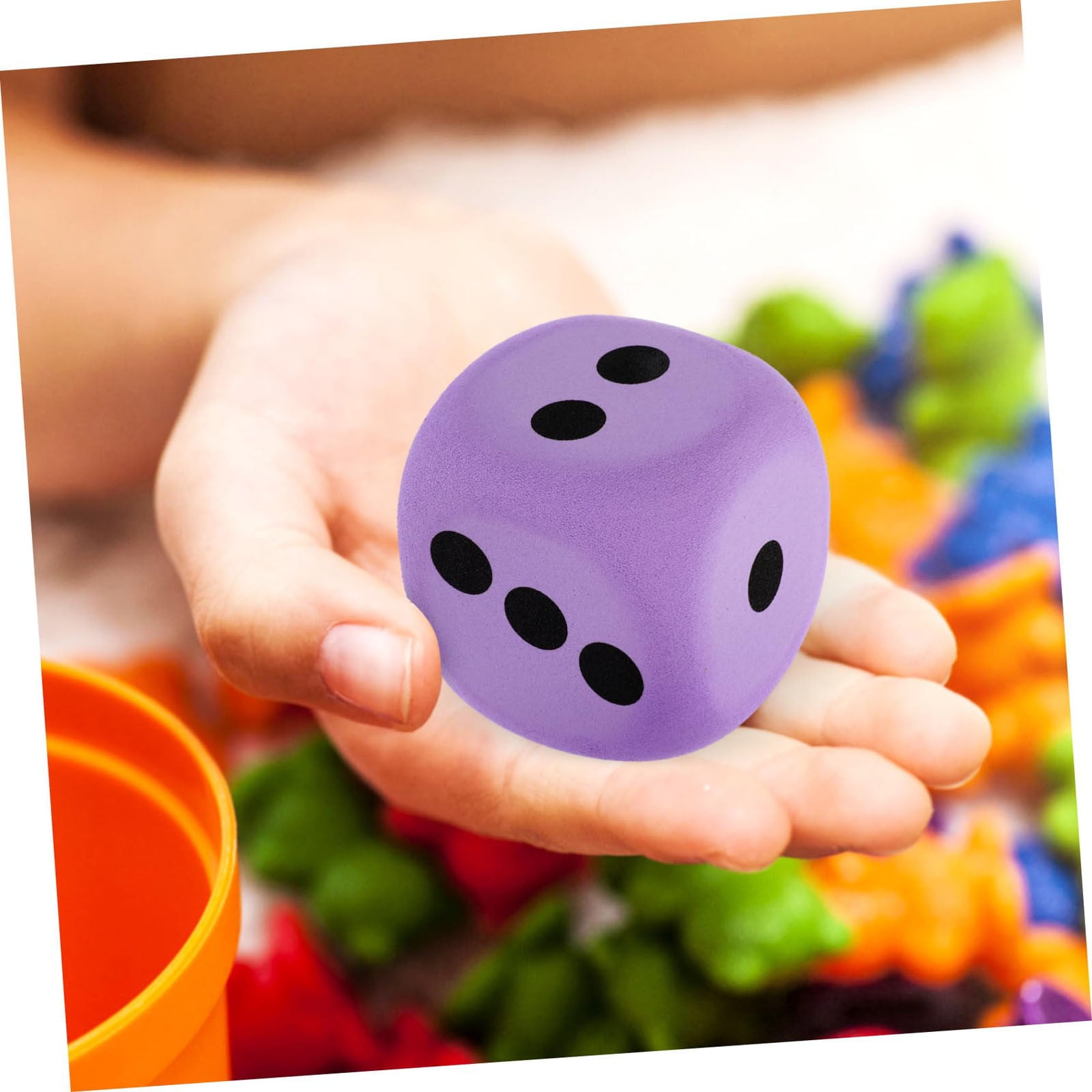 Gqtwoy Big Foam Dice for Games, Soft EVA Foam Dice for Table Games, EVA Dice for Party Props, Educational Dice for Board Games, Purple Dice