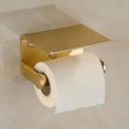 thumbnail image 1 of LISHI Gold Wall Mounted Space Aluminum Toilet Paper Holder with Mobile Phone Storage Rack, 1 of 3