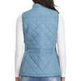 thumbnail image 4 of Leesechin Women Long Vest Solid Color Sleeveless Hood Winter Puffer Vest Outwear, 4 of 8