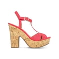 thumbnail image 2 of SUN STONE Womens Coral 1" Platform Cushioned Strappy T-Strap Slip Resistant Jamie Block Heel Buckle Dress Shoes 8 M, 2 of 4