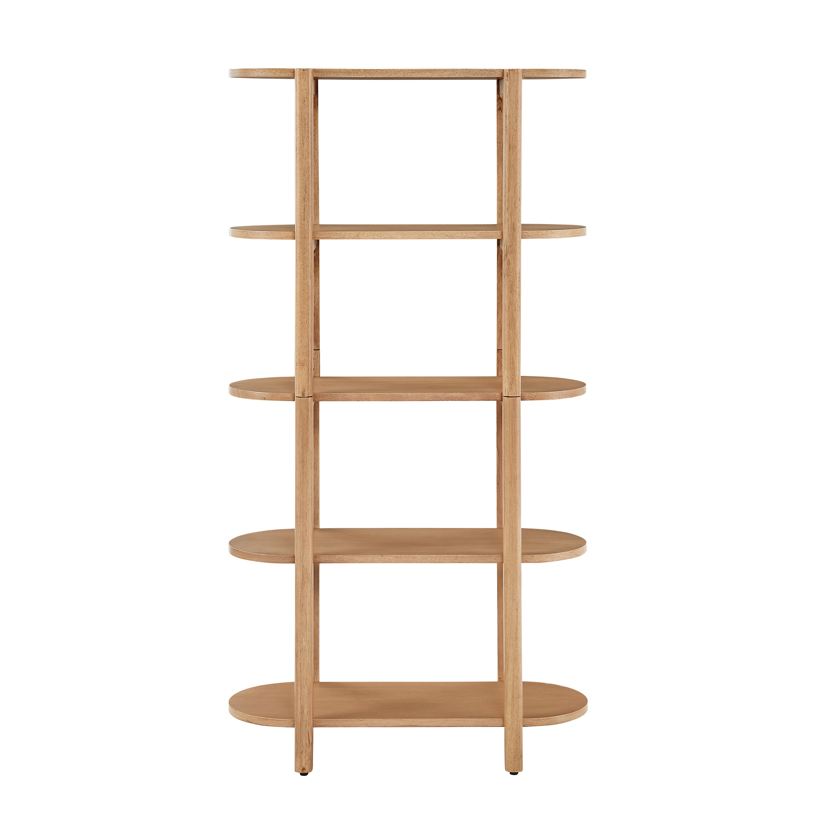 Modern 60" Oak Wood Bookcase