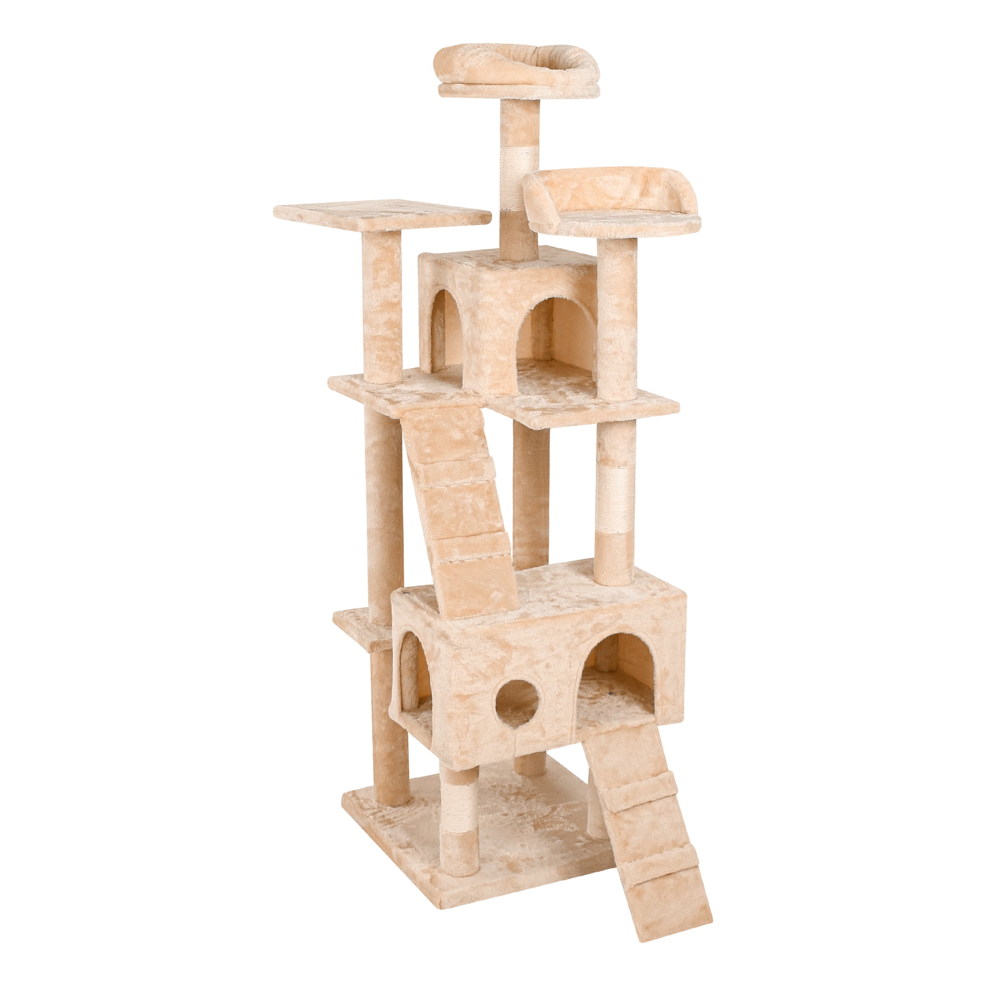 Pefilos 69" Cat Tree for Large Cats, Indoor Cat Tower for Cozy Plush Perches Multi-Level Cat Condo Play House, Beige Pefilos 69" Cat Tree for Large Cats, Indoor Cat Tower for Cozy Plush Perches Multi-Level Cat Condo Play House, Beige