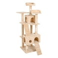 thumbnail image 2 of Pefilos 69" Cat Tree for Large Cats, Indoor Cat Tower for Cozy Plush Perches Multi-Level Cat Condo Play House, Beige, 2 of 11