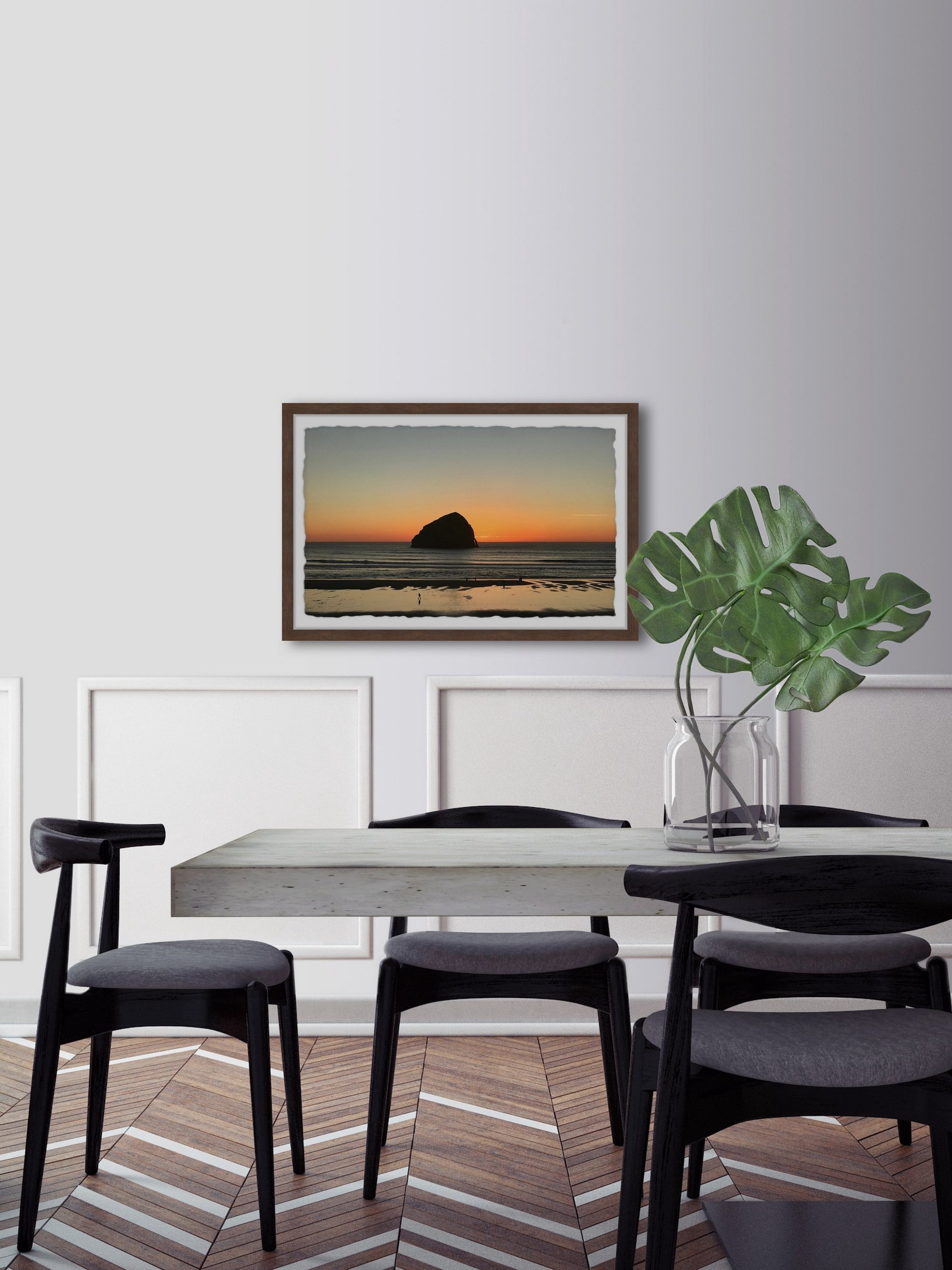 Marmont Hill Dawn Behind the Rock Framed Wall Art, 1.50" x 36.00"
