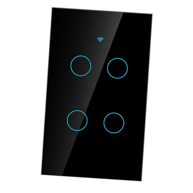 Interruptor Inteligente, Interruptor De Pantalla Táctil, Panel De Interruptor WiFi De Un Solo Círculo, Compatible Con 22 Idiomas En TODO El Mundo Y Control Remoto Por VOZ