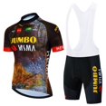 thumbnail image 1 of Conjunto de Ropa de Ciclismo del equipo JUMBO VISMA para hombre, Maillot de manga corta y pantalones cortos 19D para bicicleta de montaña, 2023 qiuyongming unisex, 1 of 2