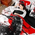 thumbnail image 4 of Castle Fairy Oriental Samurai Bedding Comforter Set,Cherry Blossom Queen Bedding Sets, 4 of 8