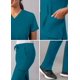 thumbnail image 4 of Conjunto médico Adar Addition go-Basic para mujer - Top médico delgado con cuello en V Pantalón médico tipo cargo ajustado - A9200 - azul caribeño - XL, 4 of 5