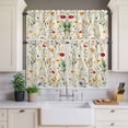 thumbnail image 4 of 3 Piece Kitchen Curtains and Valances Set Vintage Floral Blossom Cafe Curtains 24 Inch Length Spring Summer Rustic Botanical Valance & Tier Curtain for Living Room Bedroom Window 54"x18"+27"x24"*2, 4 of 6