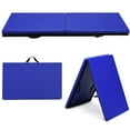 thumbnail image 1 of Costway Tapis de Yoga 6'x2' Pliant Exercice Aérobique Extensible Gymnastique avec Poignée Bleu, 1 of 6