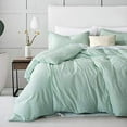 thumbnail image 2 of Sweet Home Collection Premium Quality Washed Crinkled Duvet Cover, 3-Piece, King, Mint, 2 of 6