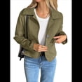 thumbnail image 3 of Chaqueta Blazer Informal para Mujer, de Piel Sintética de Ante con Solapa con Muescas y Botonadura Sencilla. Verde L, 3 of 8