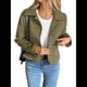thumbnail image 3 of Chaqueta Blazer Informal para Mujer, de Piel Sintética de Ante con Solapa con Muescas y Botonadura Sencilla. Verde L, 3 of 8