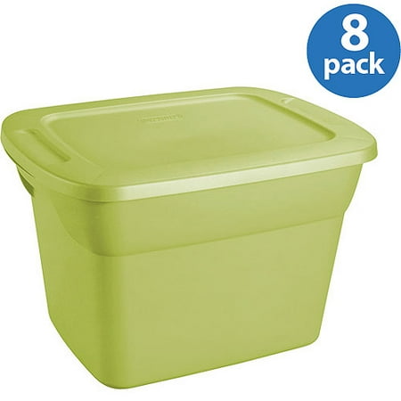 Sterilite 18-Gal Tote, Set of 8, Kiwi