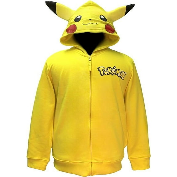 Pokemon Big Boys Pikachu Costume Hoodie, Yellow, Small/8