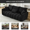 thumbnail image 2 of Wiilayok 80" Sofa Couch,Modern Upholstery Teddy Cloud Sofa Couch, 3 Seater Couch with 3 Pillows, for Living Room Bedroom,Black, 2 of 9