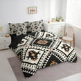 thumbnail image 3 of jejeloiu Brown Beige Black 7pcs Bedding Comforter Set,Boho Exotic Style Queen Bedding Sets,Rustic Aztec Rhombus Queen Sheet Sets For Adults,Super Cozy Room Decor Reversible, 3 of 8