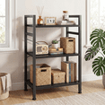 thumbnail image 2 of EDX Bookcase, 3 Tier Book Shelf, Storage Shelf, Classic Modern Bookcase for CDs, Movies, Books, Industrial Bookcase for Home Office, Living Room, Kitchen, Bedroom, Black, 2 of 7