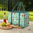 thumbnail image 3 of JingChun Heavy Duty Reusable Shopping Tote Bags W/Long Handles, Foldable & Collapsible, for Kitchen, Picnic, 3 of 5