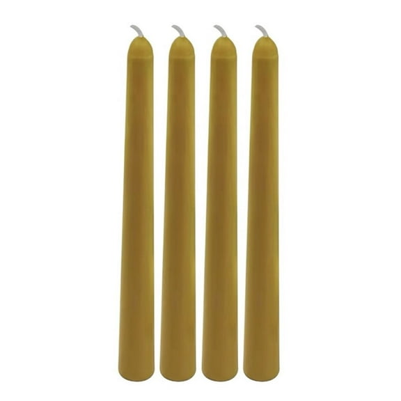 100% Natural Unscented Beeswax 10" Taper Candles 4 per Box Cotton Wicks Environment Friendly