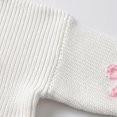 thumbnail image 6 of Mercatoo Toddler Bow Ribbed Knit Sweaters Baby Girls Cute Bow Embroidery Lightweight Pullover Knit Shirts Cozy Warm Clothes, 6 of 8