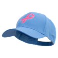 thumbnail image 2 of Breast Cancer Hot Pink Ribbon Embroidered 5 Panel Cap - Blue OSFM, 2 of 5