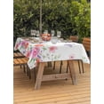 thumbnail image 3 of Outdoor Tablecloth with Umbrella Hole for Patio/Picnic/Party/Camping, Pink Orange Roses Waterproof Table Cloth Rectangle Table Cover Washable, Farmhouse Spring Summer Flowers Butterfly (60"x 120"), 3 of 9