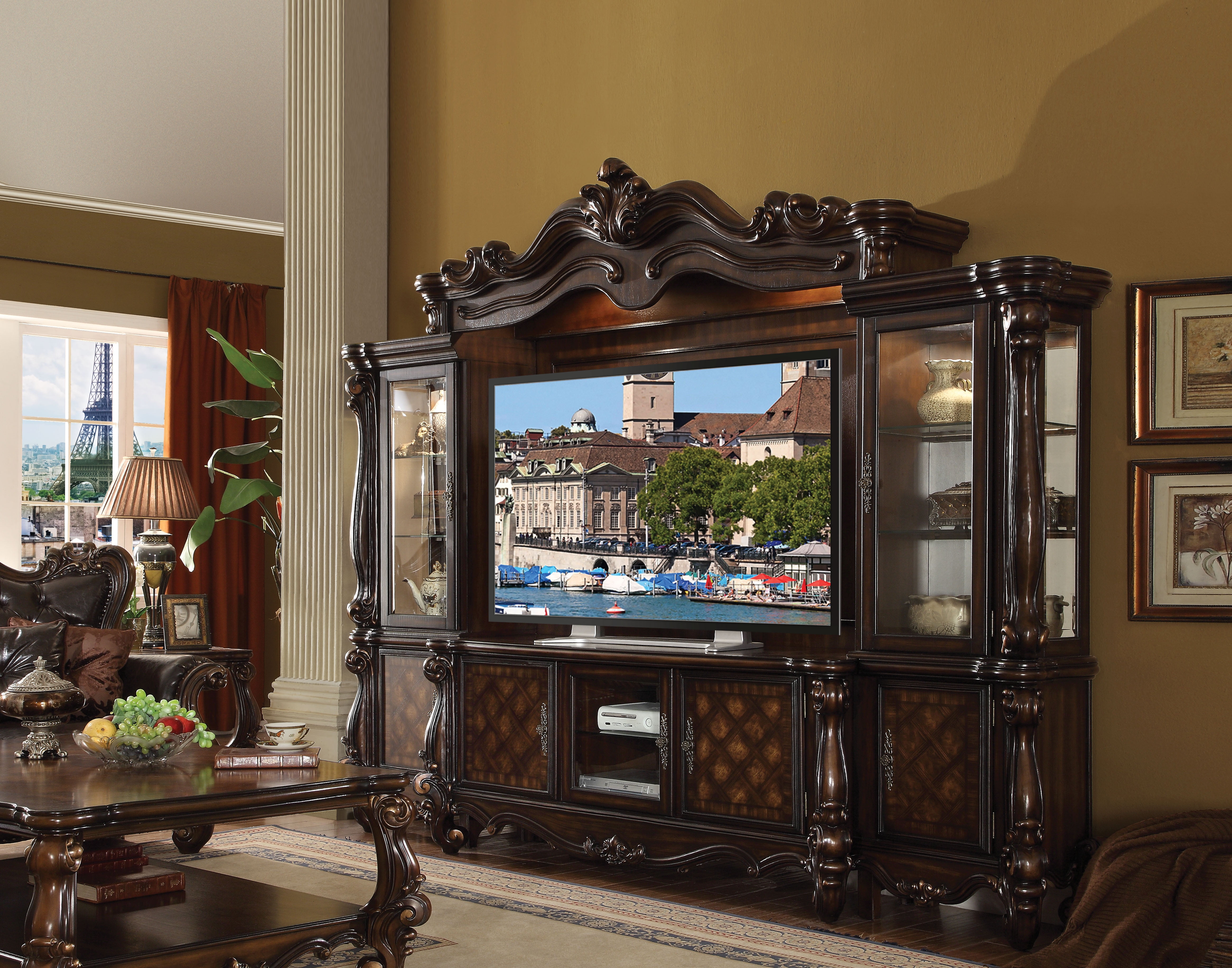 Acme Furniture Versailles Entertainment Center, Cherry Oak Acme Furniture Versailles Entertainment Center, Cherry Oak