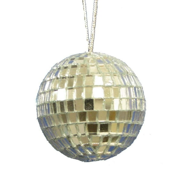 Kurt Adler 4" Glass Mirror Ball Christmas Ornaments, Set of 4