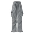 thumbnail image 3 of CONZONE Big Boys Cargo Pants Elastic Waist Baggy Joggers for Child Drawstring Wide Leg Fall Casual Trousers with Pockets Size 13-14 Years, 3 of 9