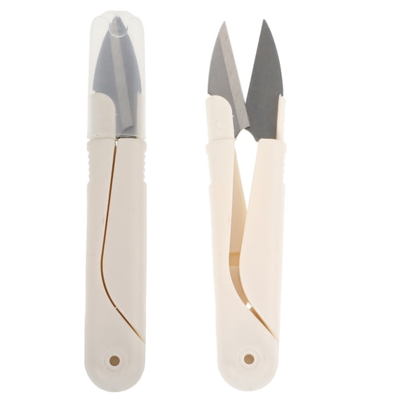 Toyvian Precision Embroidery Tool Sewing Scissors White Plastic 2Pcs for DIY Projects