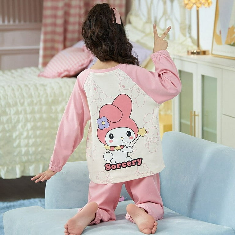Anime Sanrios Children Fashion Parent child Home Clothing Cute Cartoon Kuromi My Melody Hellokittys Cute Girl Casual Pajama Set