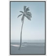 thumbnail image 3 of PixonSign Framed Canvas Print Wall Art Palm Tree Sits on Ocean Horizon Nature Wilderness Photography Modern Art Bohemian Scenic Relax/Calm Blue Cool for Living Room, Bedroom, Office - 24"x36" White, 3 of 5