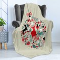 thumbnail image 4 of Christmas Soft Flannel Fleece Throw Blanket, Traditional Season Celebration Christmas Themed Design Abstract Art, Cozy Plush for Indoor and Outdoor Use, 50" x 70", Beige and Red, by Ambesonne, 4 of 5