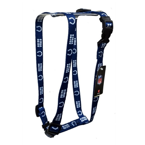 Indianapolis Football Colts Small 5/8 Inch Wide Adjustable Pet Harness 12" - 18"