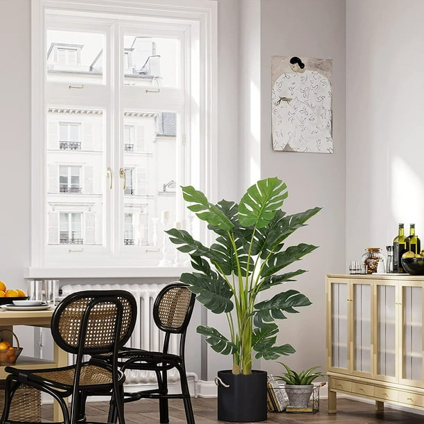 AMUZER 2Pack 4ft Artificial Monstera Plant with 15 Decorative Split