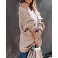 thumbnail image 3 of Women Open Front Long Sleeve Chunky Knit Cardigan Sweaters Outwear with Pockets, 3 of 5