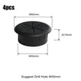 thumbnail image 1 of Outlet Port Threading Desk Cord Grommet Table Hole Cover 50/60mm Black, 1 of 6