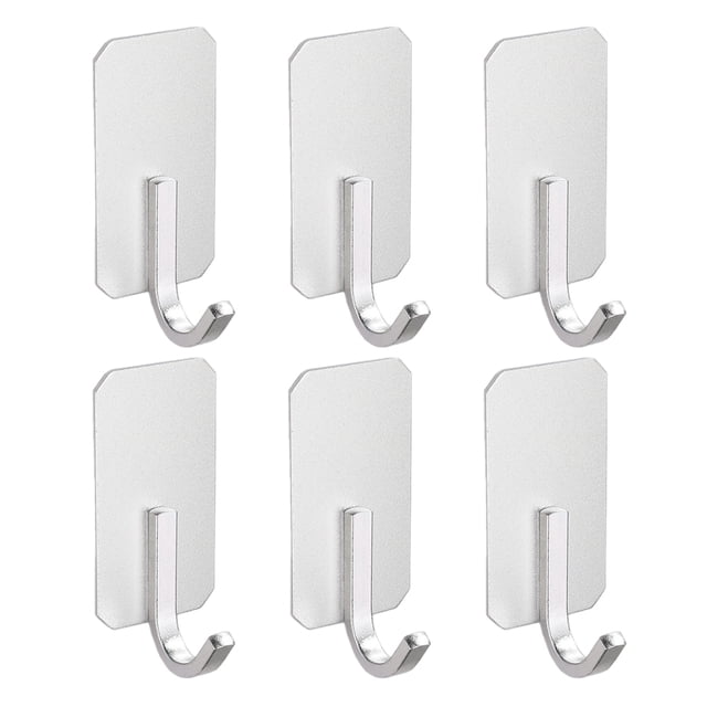Ganchos de pared, soporte adhesivo para toallas para colgar abrigos, sombreros, toallas, batas, llaves, ropa, gancho de armario para cocina, baño, oficina (paquete de 6)