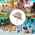thumbnail image 5 of Hukapapa Sombrero para el sol Sombrero ligero para el sol para niños Sombrero protector para el sol para niños, Sombrero de juego de verano con correa para la barbilla de ala ancha para niñosCaqui, 5 of 5