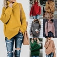 thumbnail image 2 of Suéter de cuello alto de manga larga con tejido de punto popular europeo y americano para mujer, otoño e invierno, 2 of 6