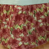 Maroon Flowers Twin Bed Dust Ruffle Floral Bedskirt Bedding Accessory