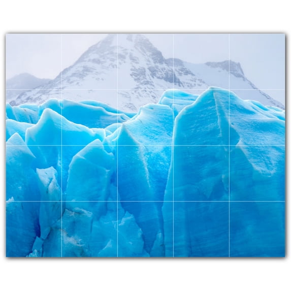 Picture-Tiles.com: Glacier Ceramic Tile Wall Mural WAL500732-54L. 40"W x 32"H using (20) 8" x 8" Ceramic Tiles-Satin Finish
