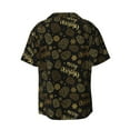 thumbnail image 5 of KLL Gold Pinecone Merry Christmas Print Men's Shirt Short Sleeve Button Down Summer Cuba Beach Shirts- Medium, 5 of 5