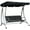Black, variant on Outsunny 3 Person Patio Swing Seats with Adjustable Canopy, Dark Grey