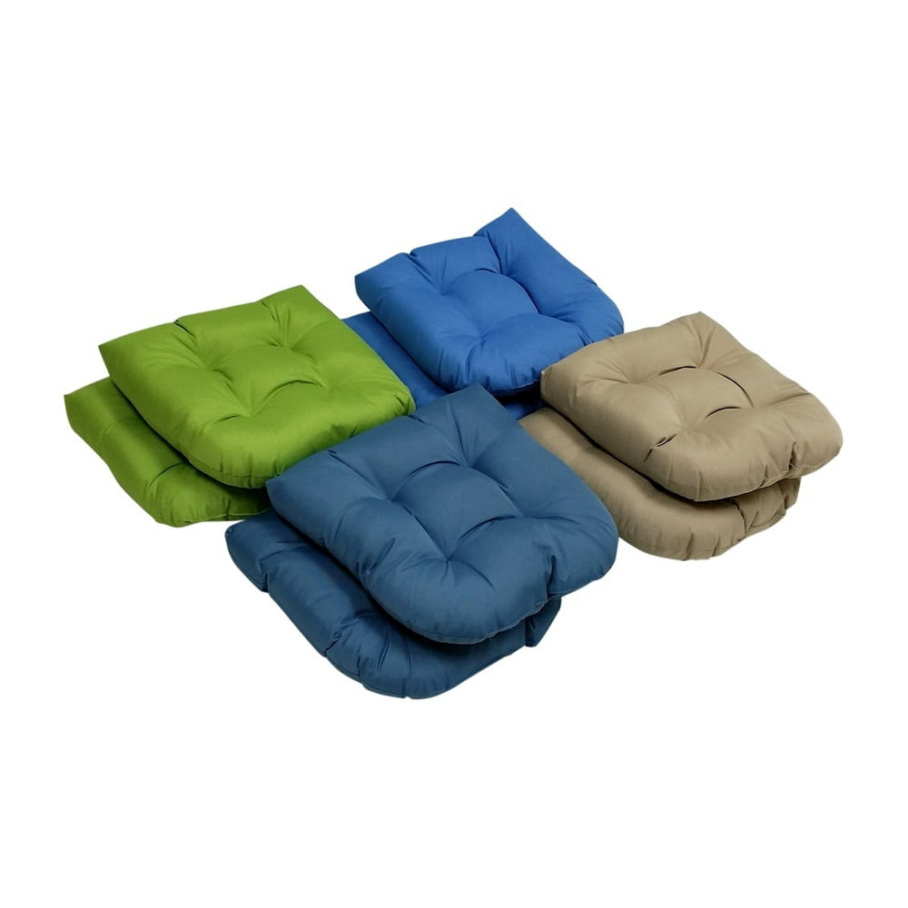 3428LightBlue High Quality Indoor/Outdoor Solid Seat Cushions, 2