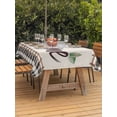 thumbnail image 3 of Outdoor Tablecloth with Umbrella Hole for Patio/Picnic/Party/Camping, Spring Flowers Waterproof Table Cloth Rectangle Table Cover Washable, Vintage Watercolor Black Plaid on Linen (54"x 80"), 3 of 8